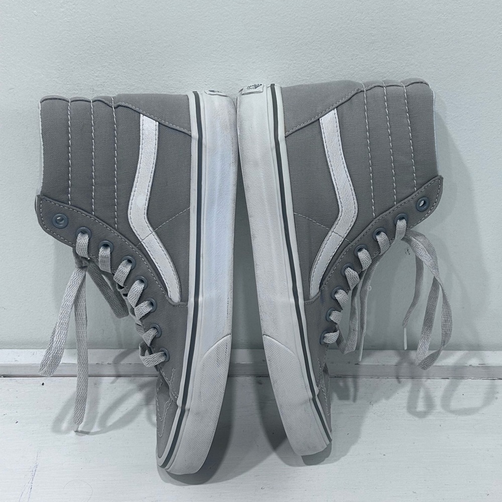 Vans Sk8-Hi Grey High Top Sneakers Skate Shoes Men’s 7 Women’s 8.5 Classic - Picture 9 of 13